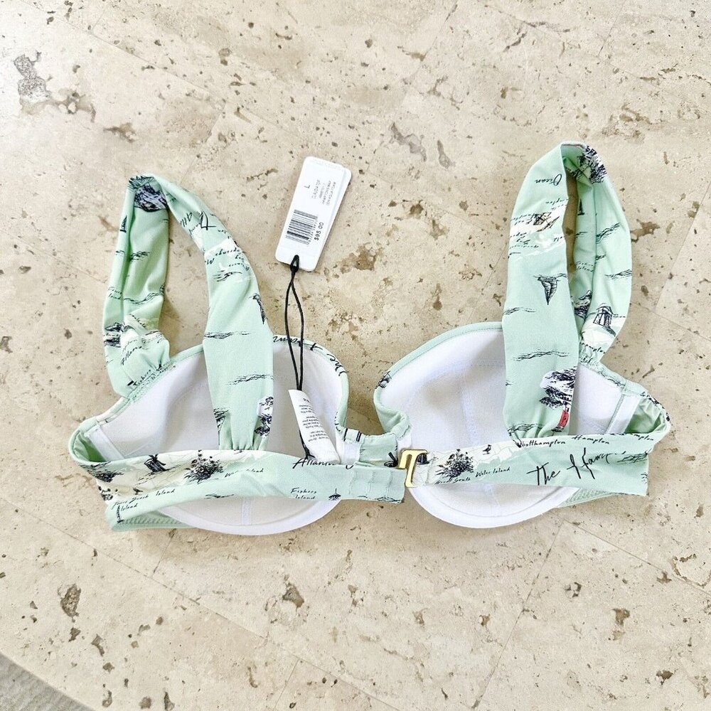 NEW $95 We Wore What Claudia Bikini Top Size Large Hamptons Map - Picture 8 of 9